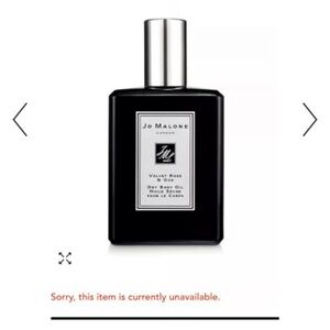 Jo Malone velvet rose and Oud dry body oul